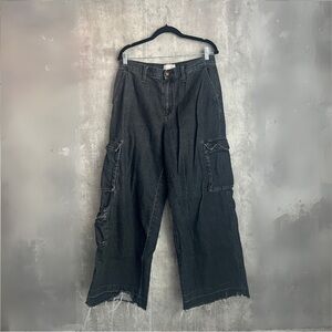 Universal Thread High Rise Wide Leg Cargo Pants Black Size 12 R